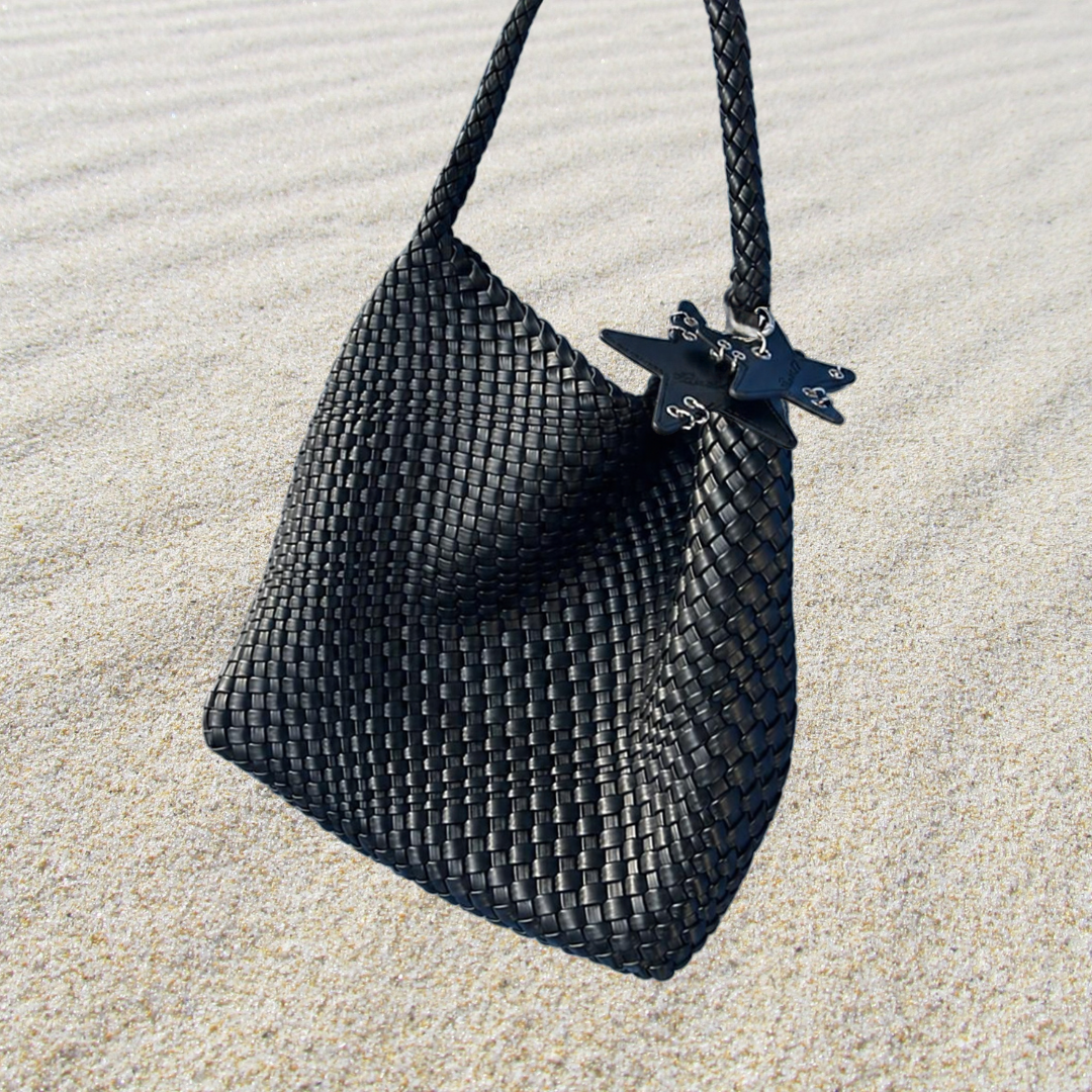 Selvara Woven-Effect Hobo Bag Set