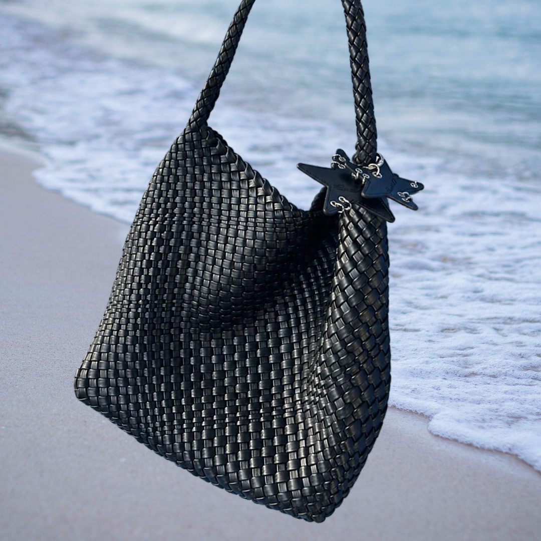 Selvara Woven-Effect Hobo Bag Set