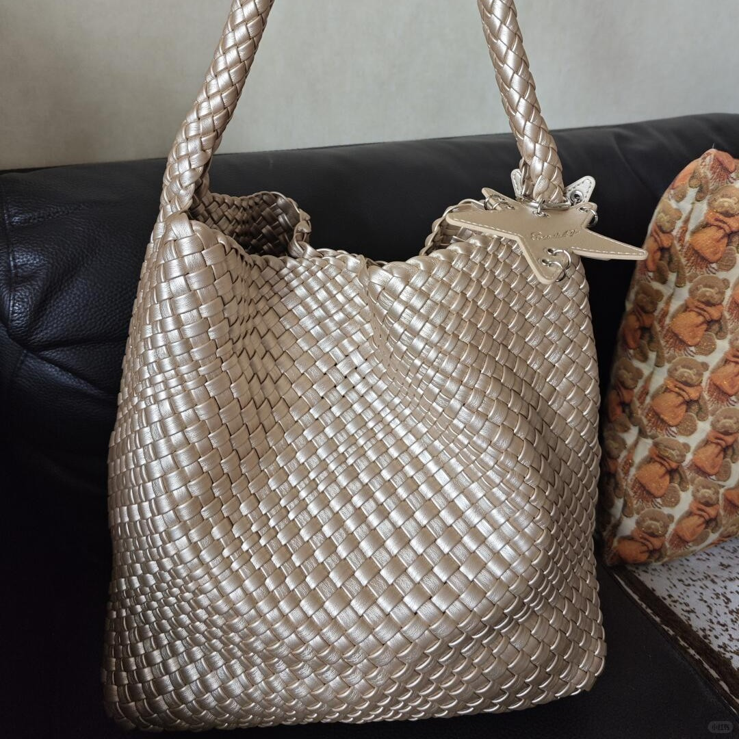 Selvara Woven-Effect Hobo Bag Set