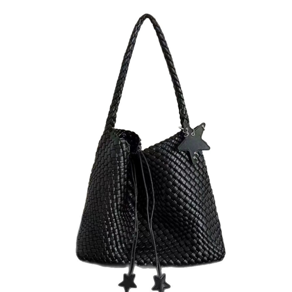 Selvara Woven-Effect Hobo Bag Set