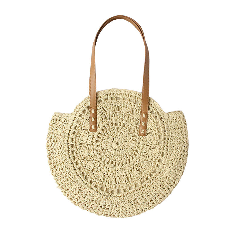 Calira Round Woven Beach Tote Bag