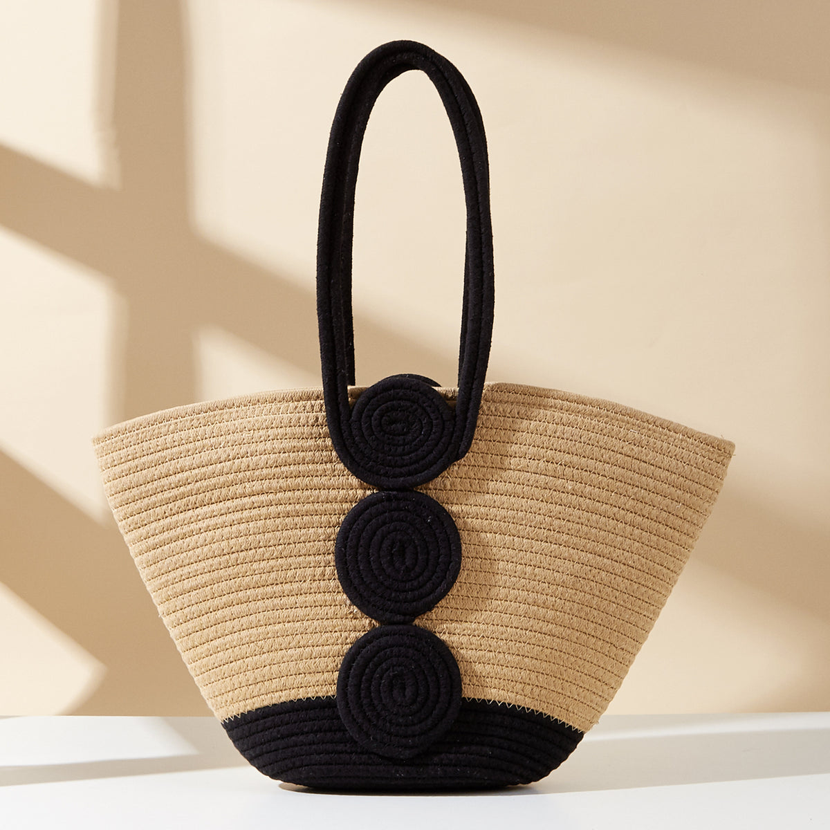 Solmira Large Cotton Woven Tote Bag
