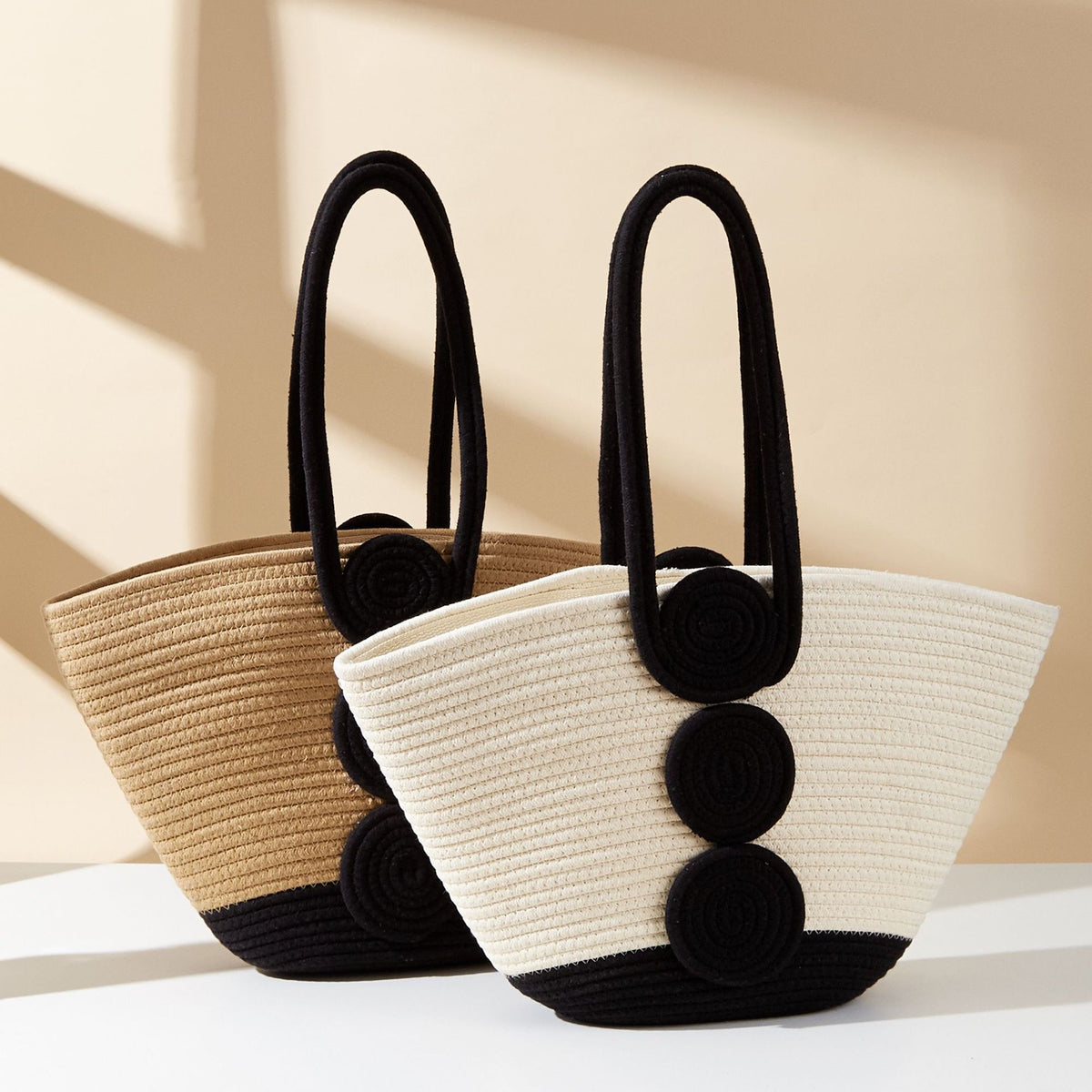 Solmira Large Cotton Woven Tote Bag