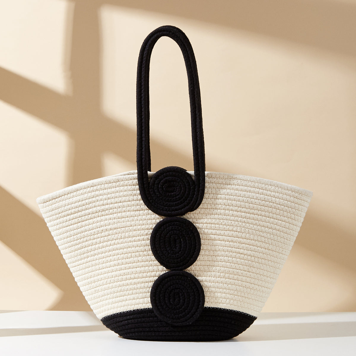 Solmira Large Cotton Woven Tote Bag
